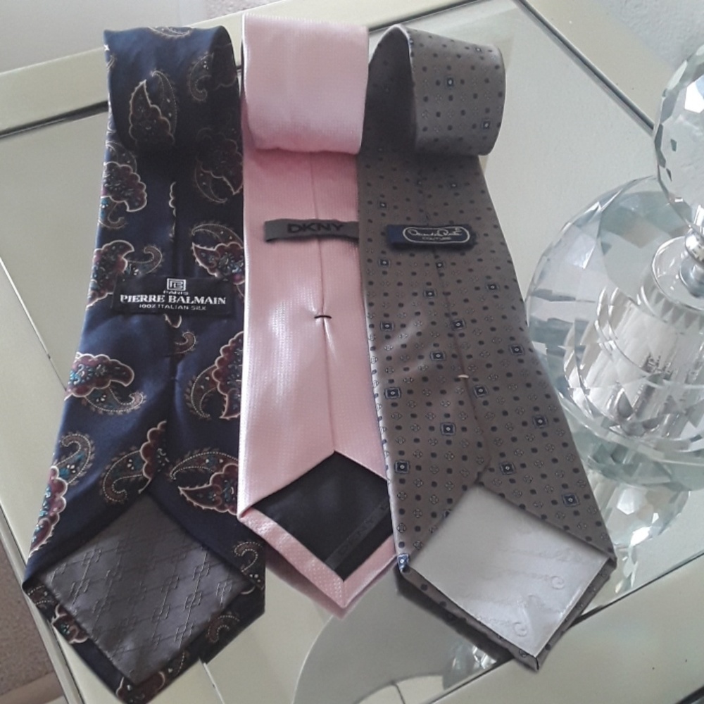 BALDMAIN, DKNY, OSCAR DE LA RENTA TIES - Picture 2 of 3